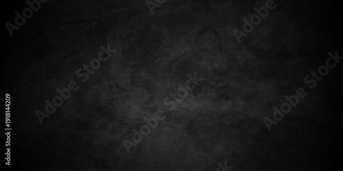 Dark black old wall paper grunge background. black blackboard chalkboard texture. Dark black concrete wall texture rough, distress backdrop background.