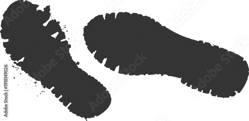 Footprint textures white background. Vector footprints black illustration on white background.
