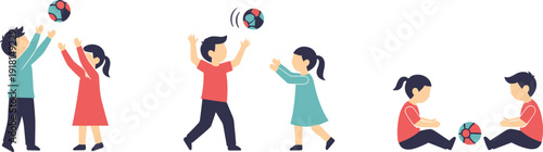 Children playing with a ball, illustrating different activities and interactions