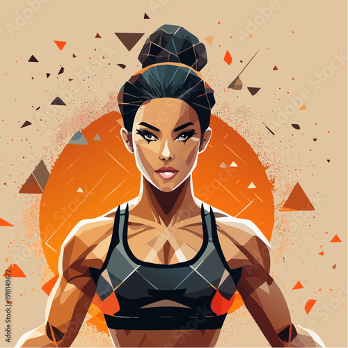 Empowered woman in athletic wear, a symbol of strength and fitness