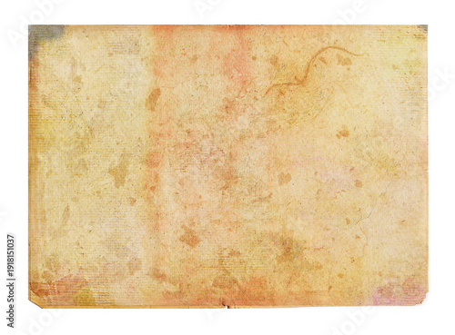 Photos A vintage, aged paper texture with yellowing and brown stains
