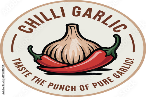 Modern outlined food emblem created for artisan brands, kitchen startups, and specialty grocery packaging.