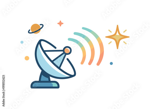 Focus and signal clarity in complex digital environments using cosmic navigation as a metaphor for precision, a satellite dish aligned toward a single