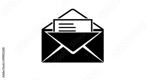 3D vector illustration of a mail envelope with an email symbol and message icon button for web communication and business newsletter contact address signs
