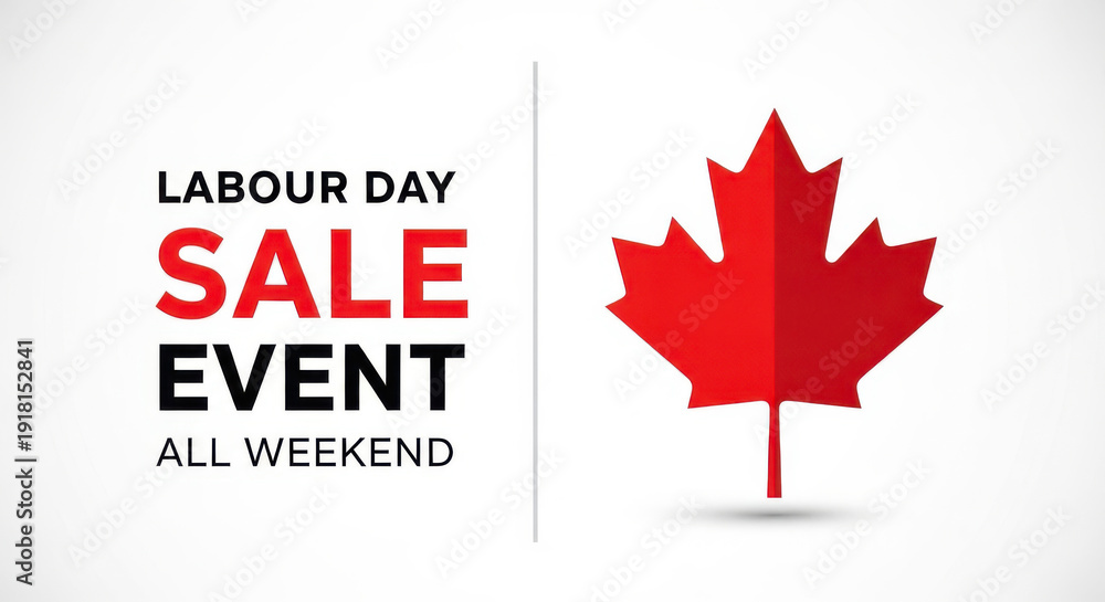 Fototapeta premium Canadian labour day sale event promotion banner
