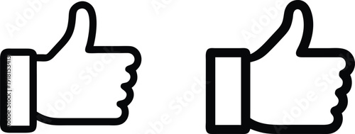 Thumbs up icons in black outline on white background