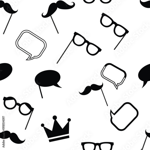 Assorted props arranged neatly on a white background for playful photography sessions