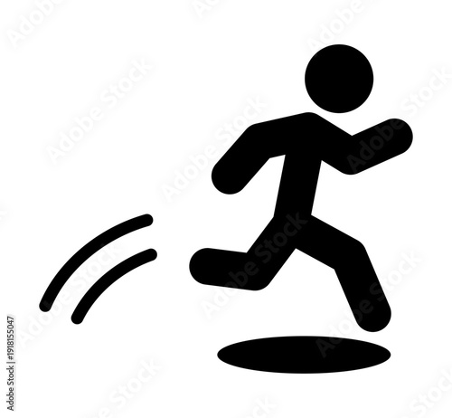 走って飛び出す人物のピクト