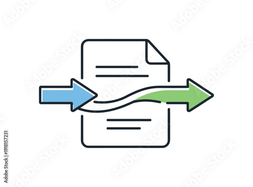 Clear workflow continuity and smooth task handoff in professional business operations emphasizing efficiency and reliability, two connected arrows