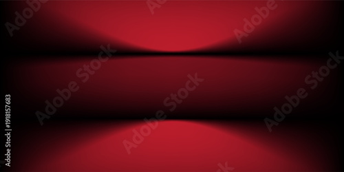 Abstract gradient podium background. Empty red 3D studio background. Clean scene for product presentation mockup template. eps 10