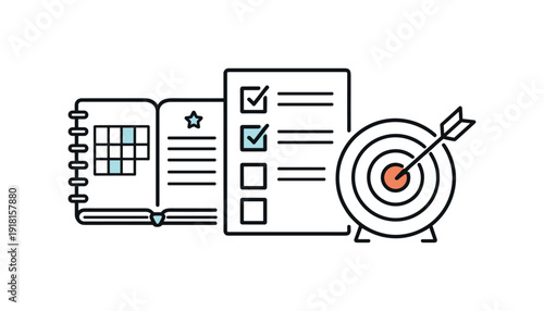Calm daily planning and intentional task organization in a modern professional lifestyle where priorities are clearly defined, a simple notebook