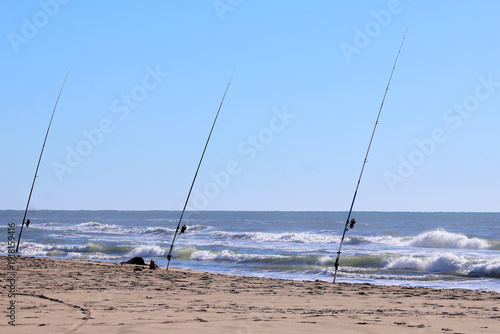 Tableau sur toile la pèche avec une mer un peu déchainée