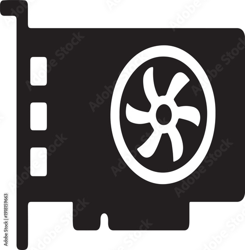 GPU Card Icon Vector, Flat Graphics Processing Unit Symbol, Modern Technology Illustration