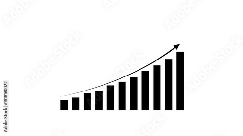 Business growth concept in graph chart showing marketing sales profit increasing to future target . growing business concept. Clean Hi-tech style technology chart. Motion graphics of business concept