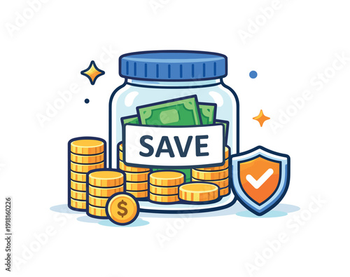 Personal financial preparedness and disciplined saving habits focused on building long-term security and peace of mind, a simple savings jar with