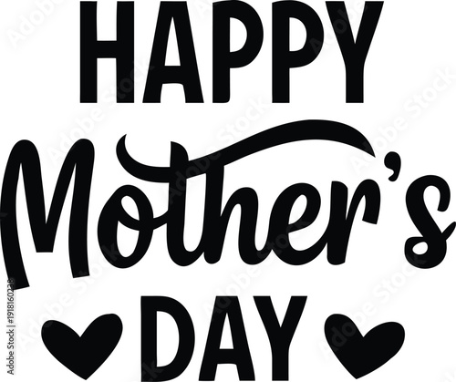 Happy mother's day greeting with hearts