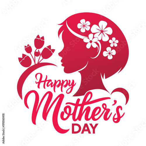 Happy mother's day greeting card with floral design