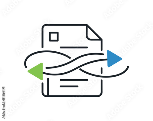 Clear workflow continuity and smooth task transitions in professional business operations emphasizing reliability, two connected arrows flowing