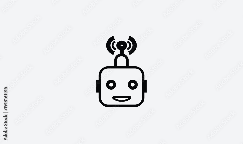 Obraz premium Robot head icon editable vector design.