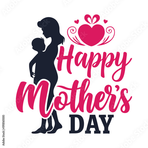 Happy mother's day silhouette graphic