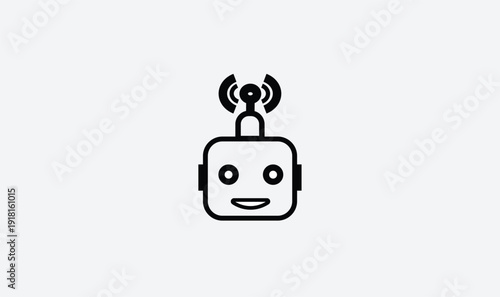 Robot head icon editable vector design.