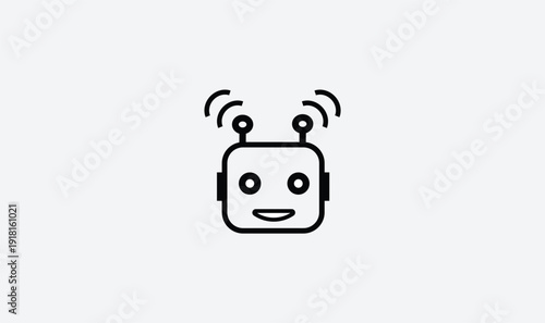Robot head icon editable vector design.