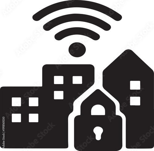 Modern Technology Service Concept with Connected Smart City Background Illustration