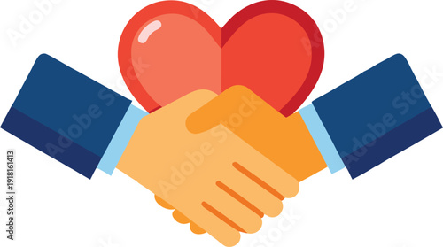 Handshake with heart symbol