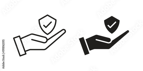 Policyholder icons for graphic design, logo, Web site, social media, UI, mobile app, vector illustration