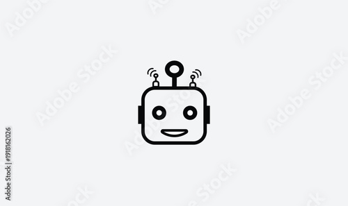 Robot head icon editable vector design.