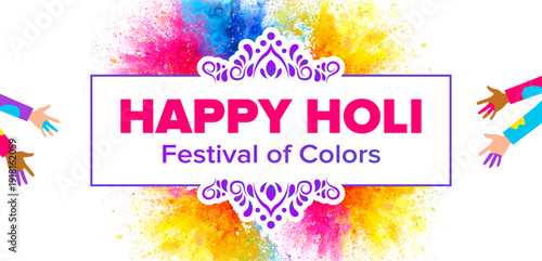 Vector illustration of Holi banner for sale and promotion for Festival of Colors celebration with message exclusive holi sale. happy holi festival background colorful design concept 