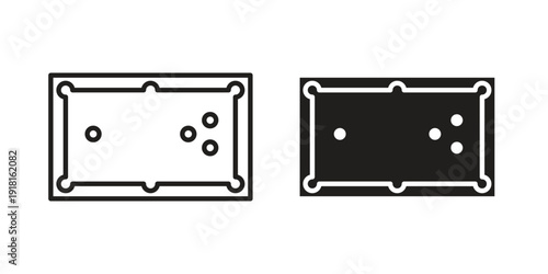 Pool table icons for graphic design, logo, Web site, social media, UI, mobile app, vector illustration