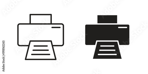 Printer icons for graphic design, logo, Web site, social media, UI, mobile app, vector illustration