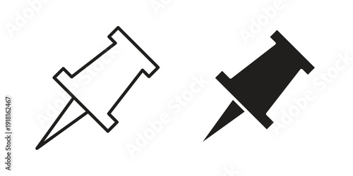 Push pin icons for graphic design, logo, Web site, social media, UI, mobile app, vector illustration