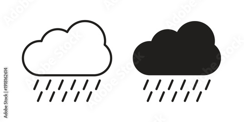Rain icons for graphic design, logo, Web site, social media, UI, mobile app, vector illustration