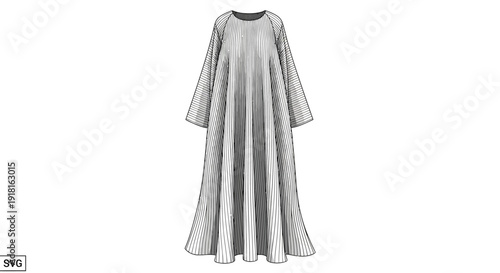 Simple long sleeve dress illustration.