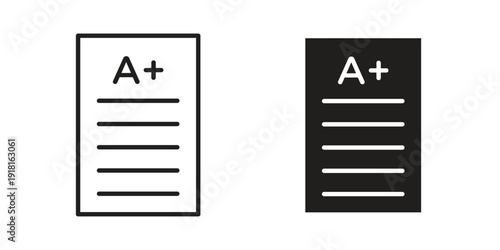Report card icons for graphic design, logo, Web site, social media, UI, mobile app, vector illustration