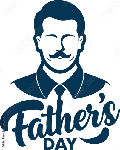 Father's day illustration with stylized portrait