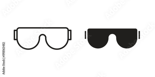 Safety goggles icons for graphic design, logo, Web site, social media, UI, mobile app, vector illustration