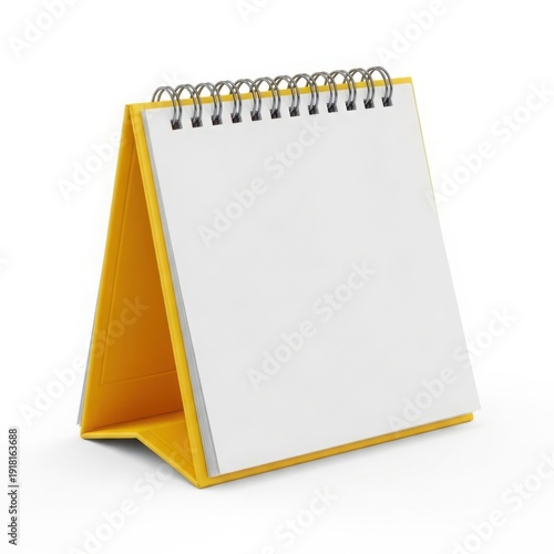 Bright yellow stand-up spiral notebook with blank pages ready for writing