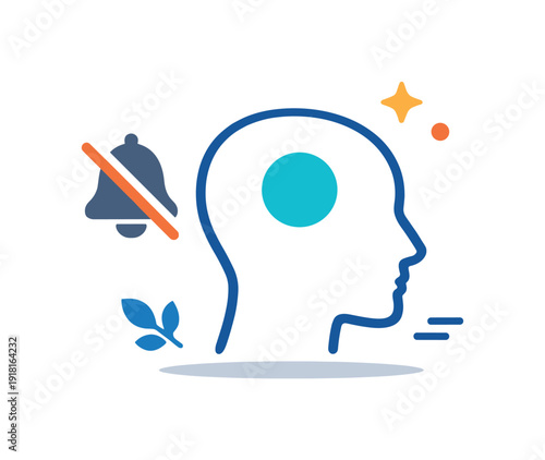 Cognitive clarity and attention protection for knowledge workers overwhelmed by constant digital input and notifications, a muted notification symbol