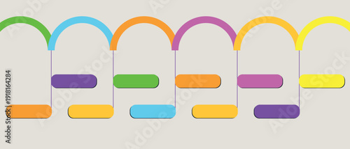 Colorful Rounded Infographic Timeline Template