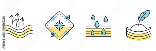 Set of Fabric and Material Property Icons