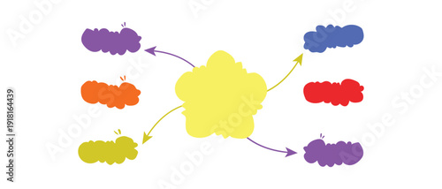 Colorful Flower Shape Mind Map with Arrows