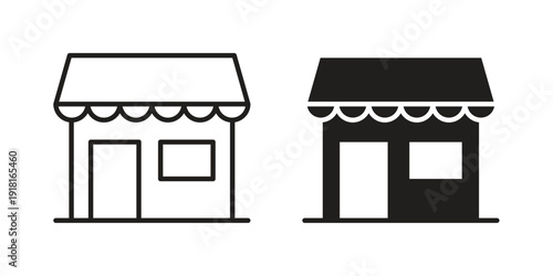 Store icons for graphic design, logo, Web site, social media, UI, mobile app, vector illustration
