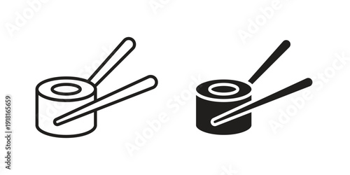 Sushi icons for graphic design, logo, Web site, social media, UI, mobile app, vector illustration