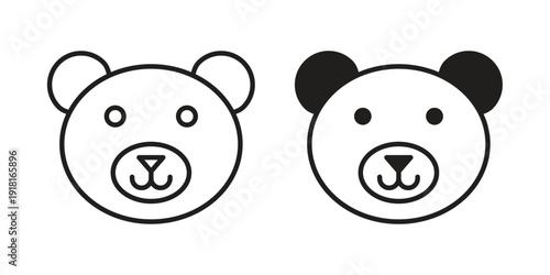 Teddy bear icons for graphic design, logo, Web site, social media, UI, mobile app, vector illustration