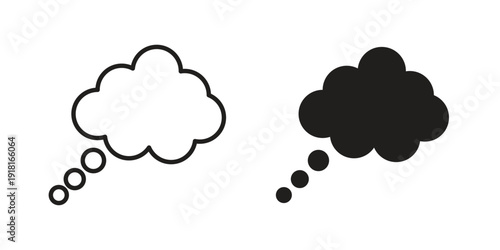 Think bubble icons for graphic design, logo, Web site, social media, UI, mobile app, vector illustration