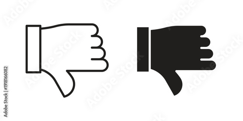Thumbs down icons for graphic design, logo, Web site, social media, UI, mobile app, vector illustration
