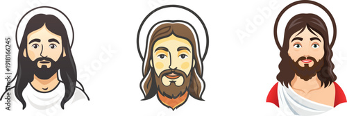 Three different illustrations of jesus christ